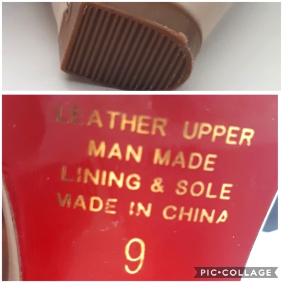 Leather Triangular Heel Sandals with Buckles - Picture 9 of 9